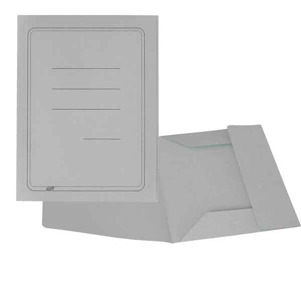 Cartellina 3 lembi con stampa - 200 gr - 25 x 33 cm - cartoncino manilla - grigio - Cartotecnica del Garda - conf. 50 pezzi