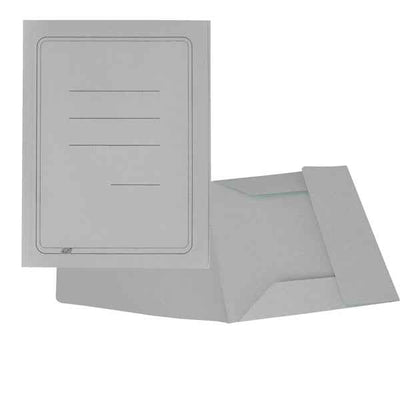Cartellina 3 lembi con stampa - 200 gr - 25 x 33 cm - cartoncino manilla - grigio - Cartotecnica del Garda - conf. 50 pezzi