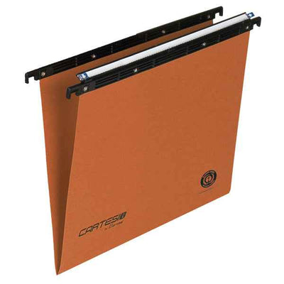 Cartella sospesa Cartesio - cassetto - interasse 33 cm - fondo V - 31,3 x 25 cm - arancio - Bertesi