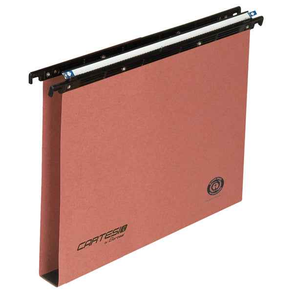 Cartella sospesa Cartesio - cassetto - interasse 38 cm - fondo U - 36 x 25 cm - arancio - Bertesi