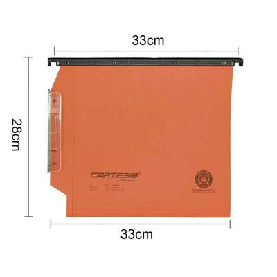 Cartella sospesa Cartesio - armadio - interasse 33 cm - fondo V - 33 x 28 cm - arancio - Bertesi