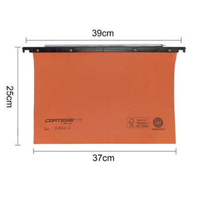Cartella sospesa Cartesio Plus - cassetto - interasse 39 cm - fondo U - 37 x 25 cm -  arancio - Bertesi