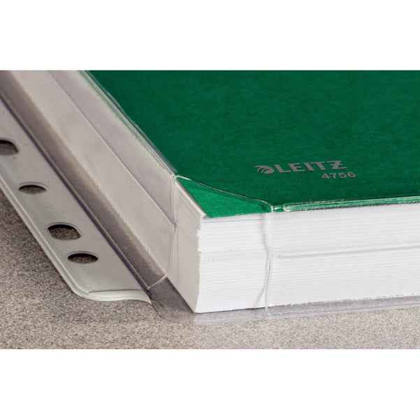 Buste forate con soffietto - 22 x 30 cm - PVC - trasparente - Leitz - conf. 10 pezzi