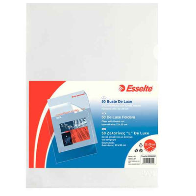 Cartellina a L De Luxe - A4 - PP - buccia medio - Esselte - conf. 50 pezzi