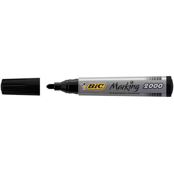 Marcatori permanente Marking a base d'alcool - punta tonda 1,70mm - nero - Bic - conf. 12 pezzi