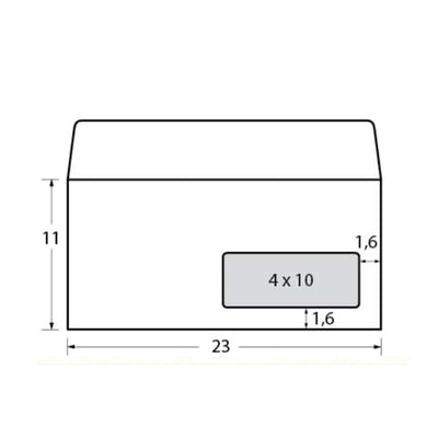 Busta Super Strip - con finestra - 11 x 23 cm - 90 gr - bianco - Blasetti - conf. 500 pezzi