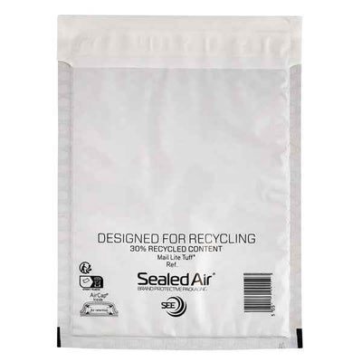 Busta imbottita Mail Lite Tuff Cushioned - impermeabile - K (35 x 47 cm) - bianco - Sealed Air - conf. 10 pezzi