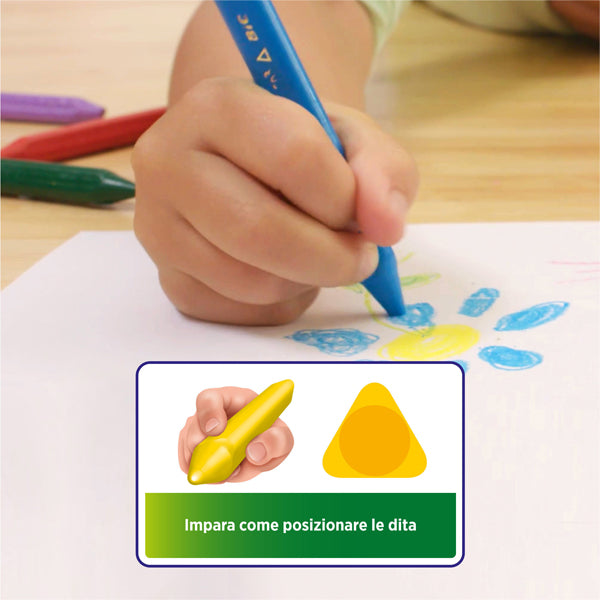 Pastelli Plastidecor - in plastica - colori assortiti - Bic - astuccio 12 colori triangle