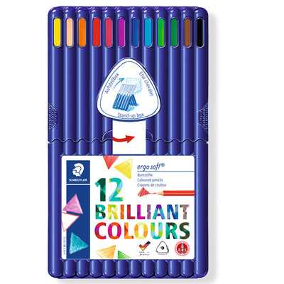 Matite colorate Ergosoft - triangolari - colori assortiti - Staedtler - astuccio 12 pezzi