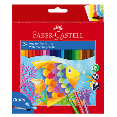 Acquerellabili Red pastelli colorati - mina Ø 3,30mm - colori assortiti - Faber-Castell - Astuccio 24 pastelli colorati