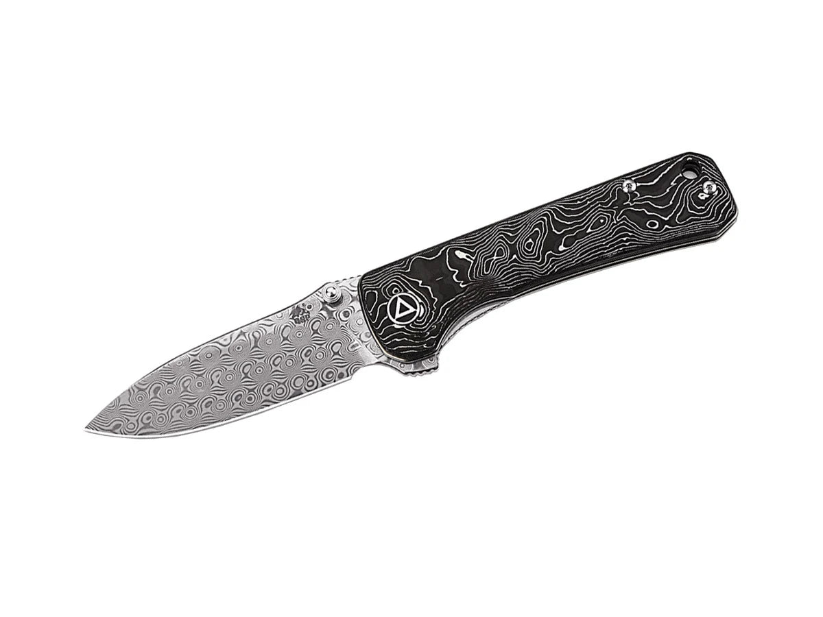 Coltello QSP Hawk Damascus manico CF laminata alluminio QS131-Q