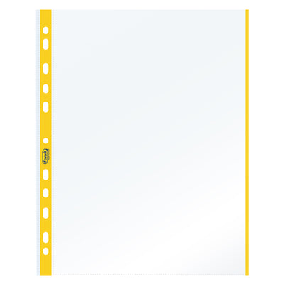 Buste forate con banda colorata - Linear - buccia - 21 x 29,7 cm - giallo - Favorit - conf. 10 pezzi