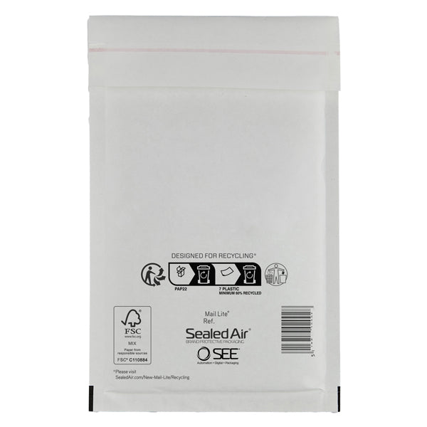 Busta imbottita Mail Lite - F (22 x 33 cm) - bianco - Sealed Air - conf. 10 pezzi