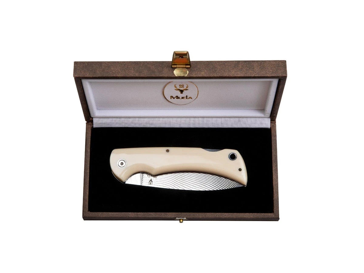 Muela FOLDING MICARTA WHITE DAMASCUS BX-9W.DX