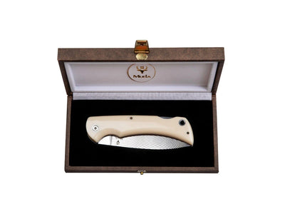 Muela FOLDING MICARTA WHITE DAMASCUS BX-9W.DX