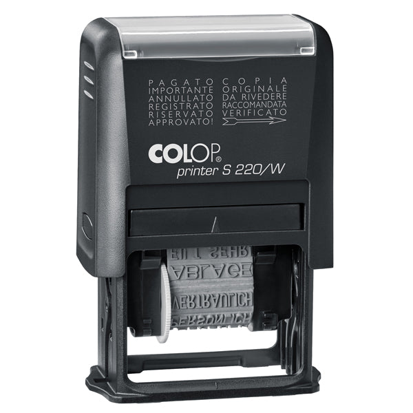 Timbro Printer S220/W Polinomio - 12 diciture - 4 mm - autoinchiostrante - Colop