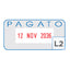 Timbro S260/L2 Datario + PAGATO - 4 mm - autoinchiostrante - bicolore - Colop