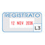 Timbro S260/L3 Datario + REGISTRATO - 4 mm - autoinchiostrante - bicolore - Colop