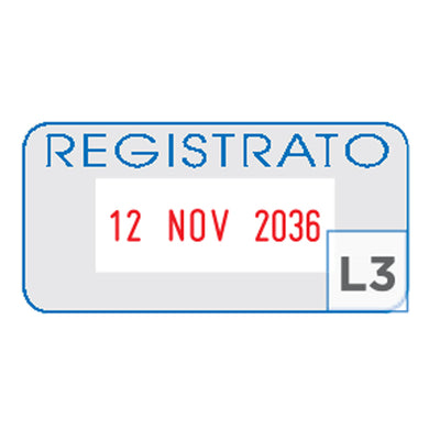 Timbro S260/L3 Datario + REGISTRATO - 4 mm - autoinchiostrante - bicolore - Colop