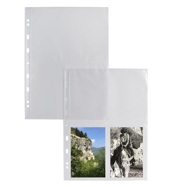 Buste forate Atla FT porta foto e cartoline - 8 spazi 10 x 15 cm - trasparente - Sei Rota - conf. 10 pezzi