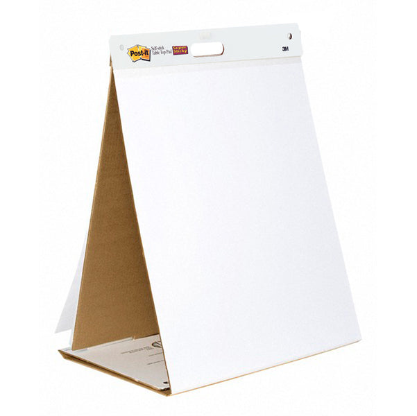 Blocco/Lavagna da tavolo Super Sticky autoportante - 563R - 20 fogli in carta riciclata - 58,4 x 50,8 cm - bianco - Post-it