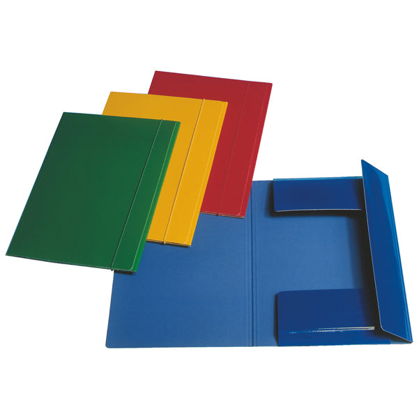 Cartella 3 lembi con elastico - A4 - dorso 0,3 cm - cartoncino plastificato - rosso - Esselte
