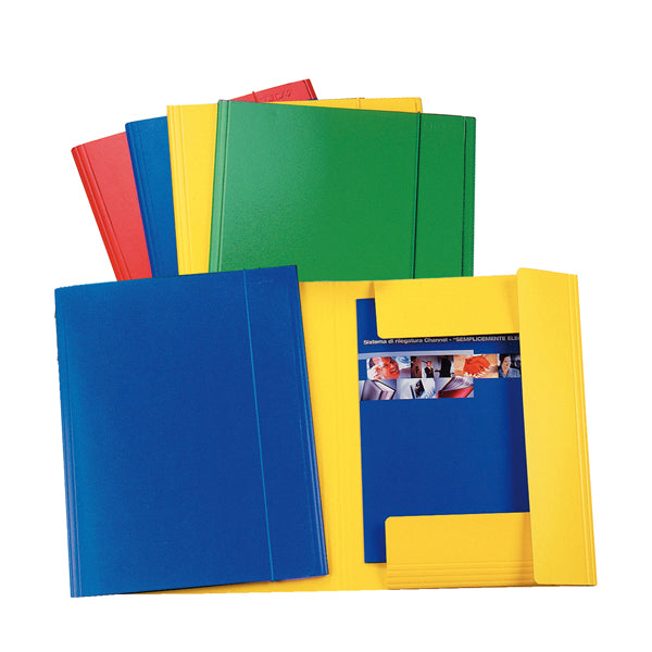 Cartella 3 lembi con elastico - A4 - dorso variabile - presspan - giallo - Esselte