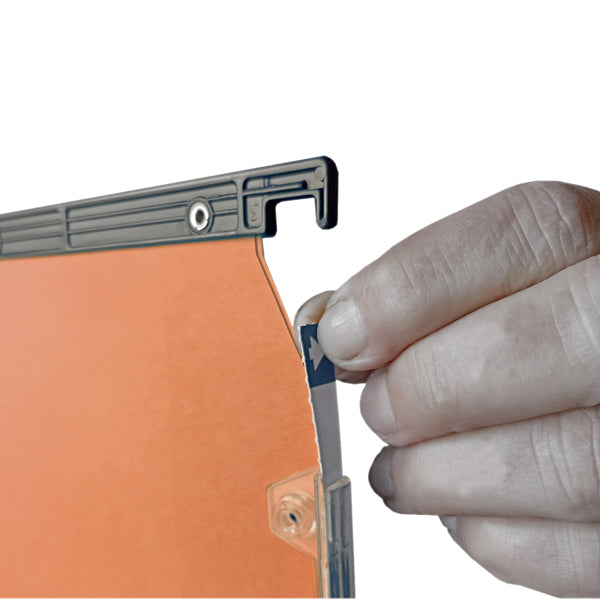 Cartella sospesa Cartesio Plus - armadio - interasse 33 cm - fondo V - 33 x 28 cm -  arancio - Bertesi