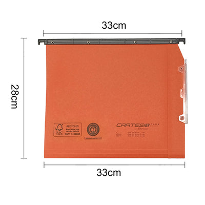 Cartella sospesa Cartesio Plus - armadio - interasse 33 cm - fondo U - 33 x 28 cm - arancio - Bertesi