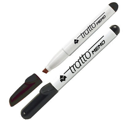 Pennarello Tratto Memo - a secco - per lavagne cancellabili - punta a scalpello - tratto 6,5mm - nero - Tratto