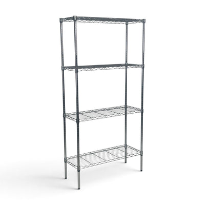 Metallika Scaffale Modulare in Acciaio Cromato 75 × 35 × H 252 cm, 4 Ripiani