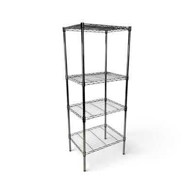 Metallika Scaffale Modulare in Acciaio Cromato 60 × 45 × H 152 cm, 4 Ripiani