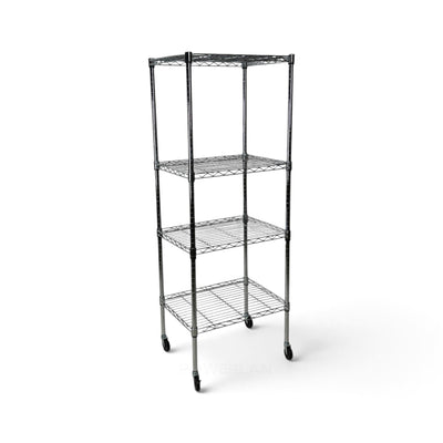Metallika Scaffale Modulare in Acciaio Cromato 60 × 35 × H 152 cm, 4 Ripiani