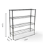 Metallika Scaffale Modulare in Acciaio Cromato 122 × 45 × H 122 cm, 4 Ripiani