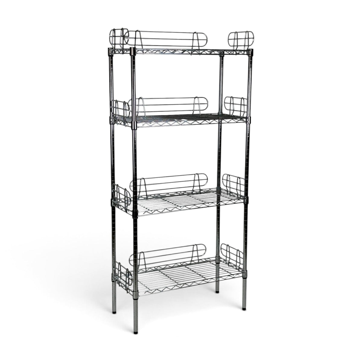 Metallika Scaffale Modulare in Acciaio Cromato 75 × 35 × H 152 cm, 4 Ripiani