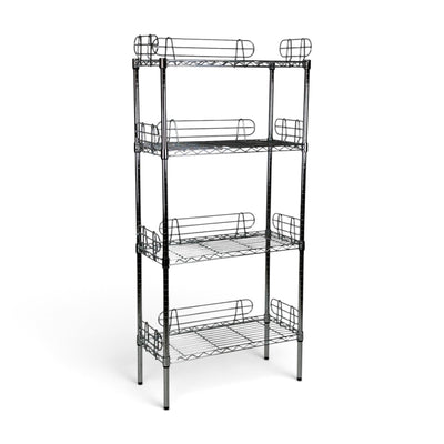 Metallika Scaffale Modulare in Acciaio Cromato 75 × 35 × H 152 cm, 4 Ripiani