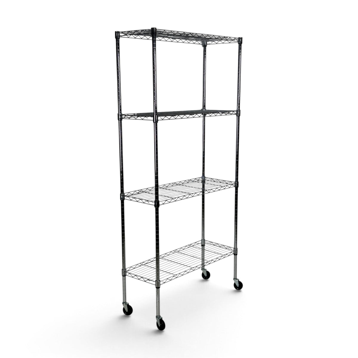 Metallika Scaffale Modulare in Acciaio Cromato 75 × 35 × H 152 cm, 4 Ripiani