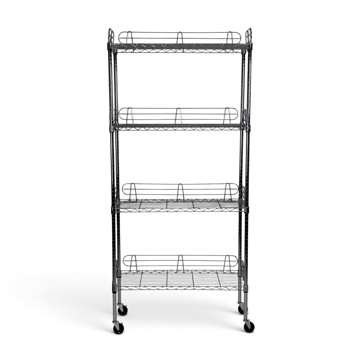 Metallika Scaffale Modulare in Acciaio Cromato 75 × 35 × H 152 cm, 4 Ripiani