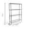 Metallika Scaffale Modulare in Acciaio Cromato 122 × 45 × H 152 cm, 4 Ripiani