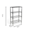 Metallika Scaffale Modulare in Acciaio Cromato 90 × 45 × H 122 cm, 4 Ripiani