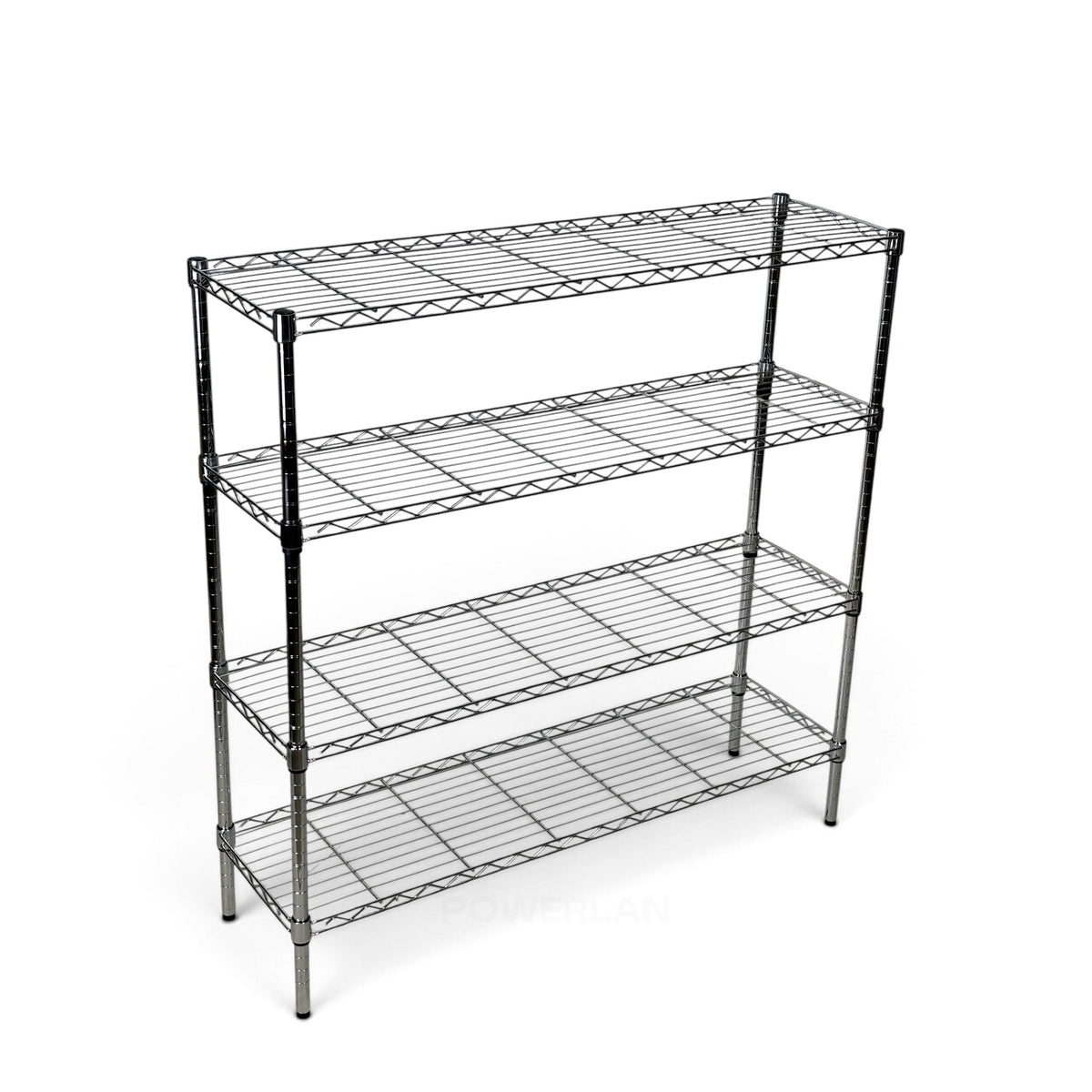 Metallika Scaffale Modulare in Acciaio Cromato 122 × 45 × H 122 cm, 4 Ripiani