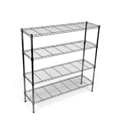 Metallika Scaffale Modulare in Acciaio Cromato 122 × 45 × H 122 cm, 4 Ripiani