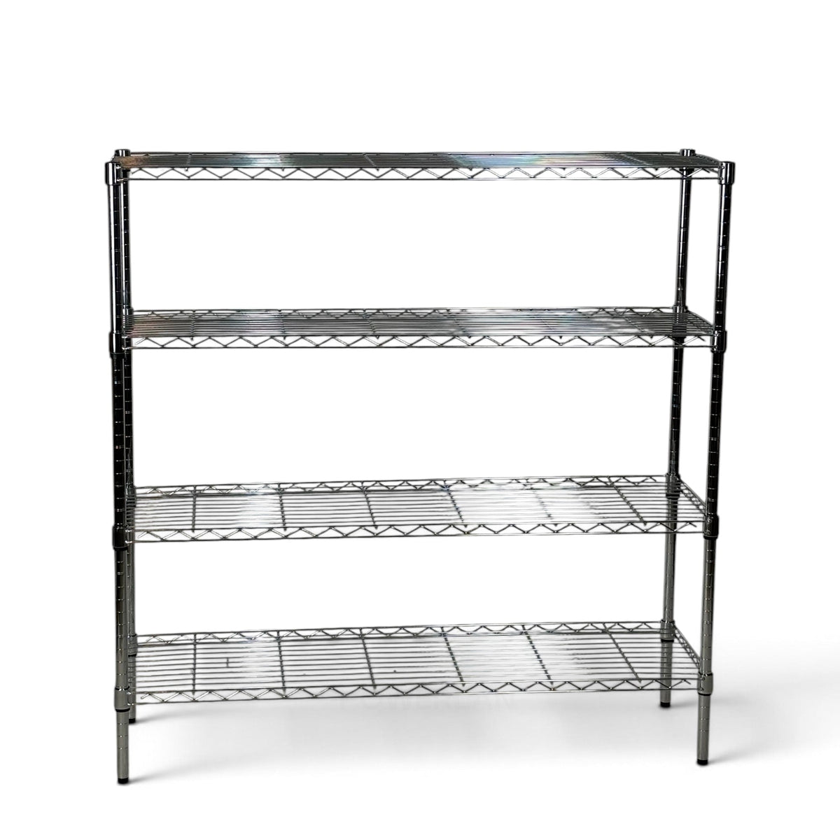 Metallika Scaffale Modulare in Acciaio Cromato 122 × 45 × H 122 cm, 4 Ripiani