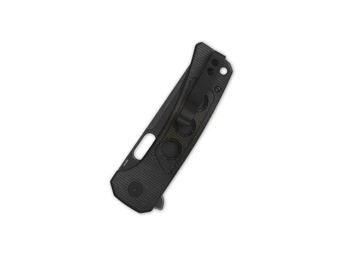 Dettaglio lama 14C28N black QSP Unicorn 8,3 cm 105 g button lock ceramic