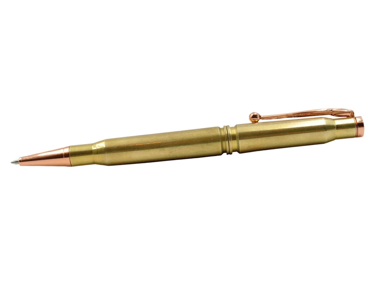 Bullet Ball Point Pen corpo in ottone 14 cm 43 gr design ispirato ai proiettili caliber