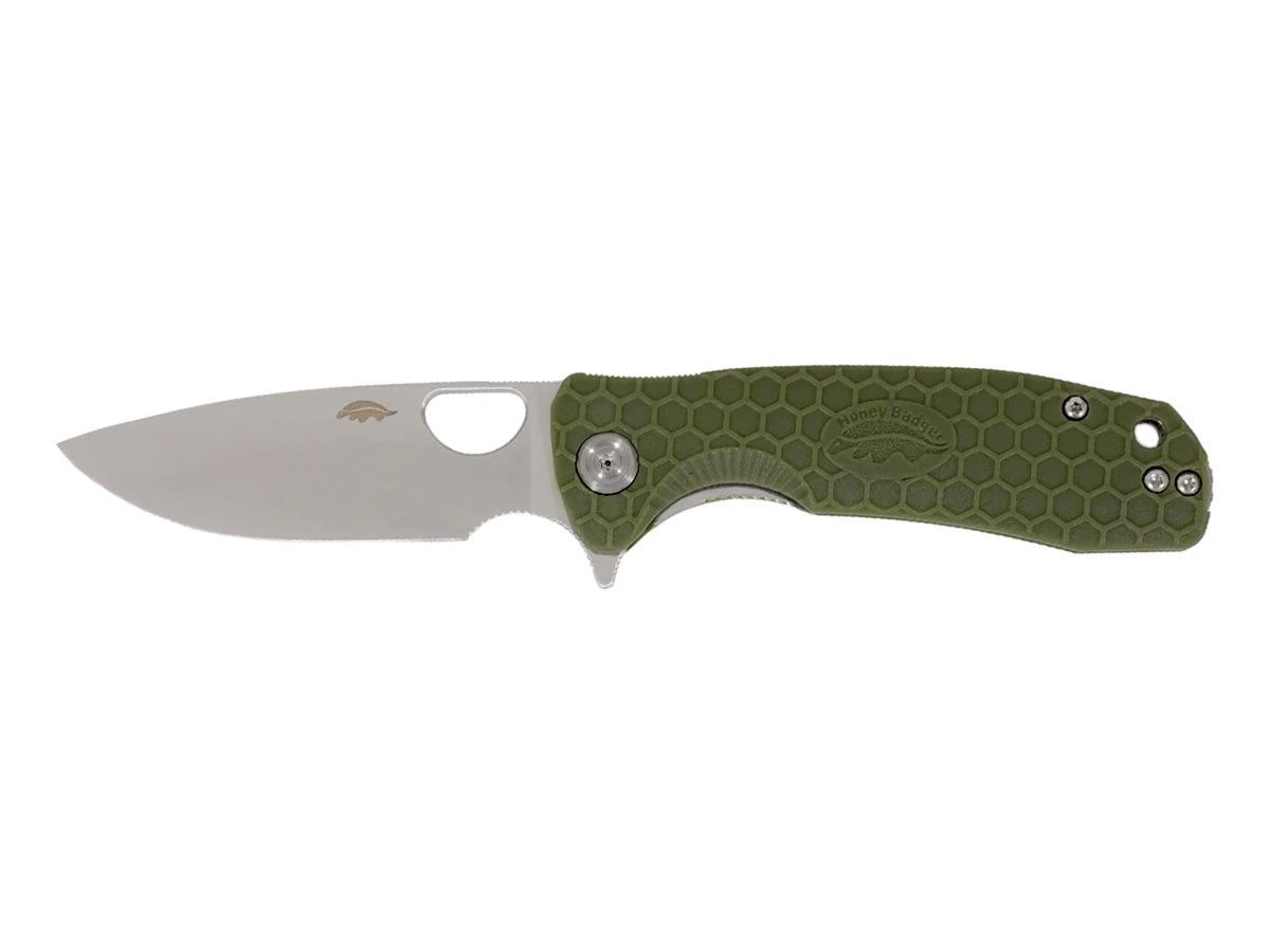 Honey Badger Drop Point Large FRN verde HB1003, lama 8Cr13MoV 9,2 cm flipper