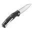Dettaglio lama D2 2-tone satin QSP Snipe nero flipper