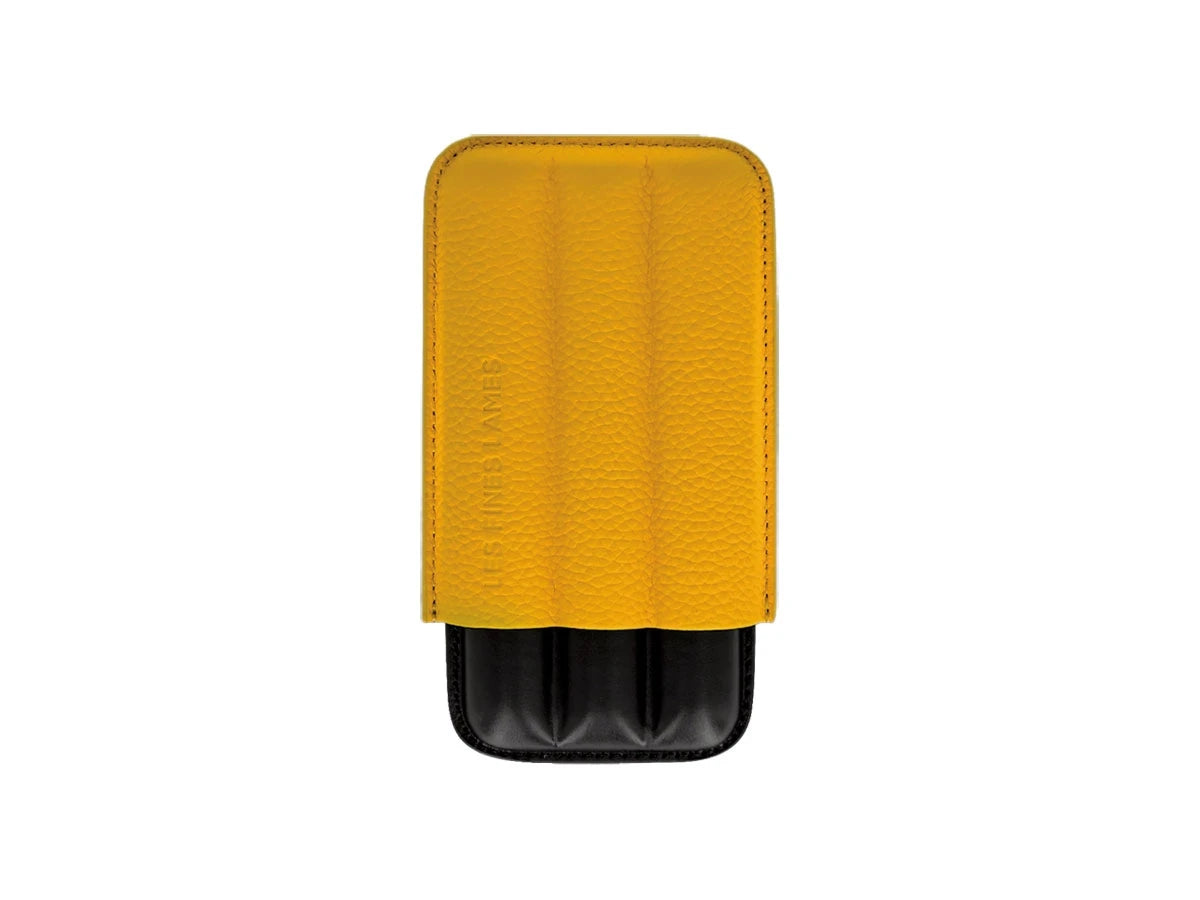 Les Fines Lames CIGAR CASE TRIO YELLOW PEBBLE