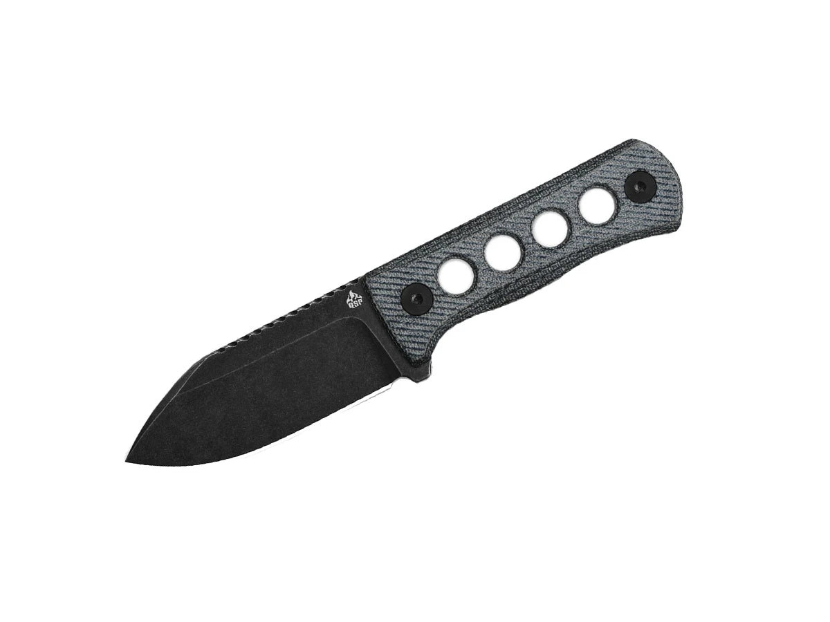 Coltello da collo QSP Canary Micarta 14C28N black blu denim QS141-D2