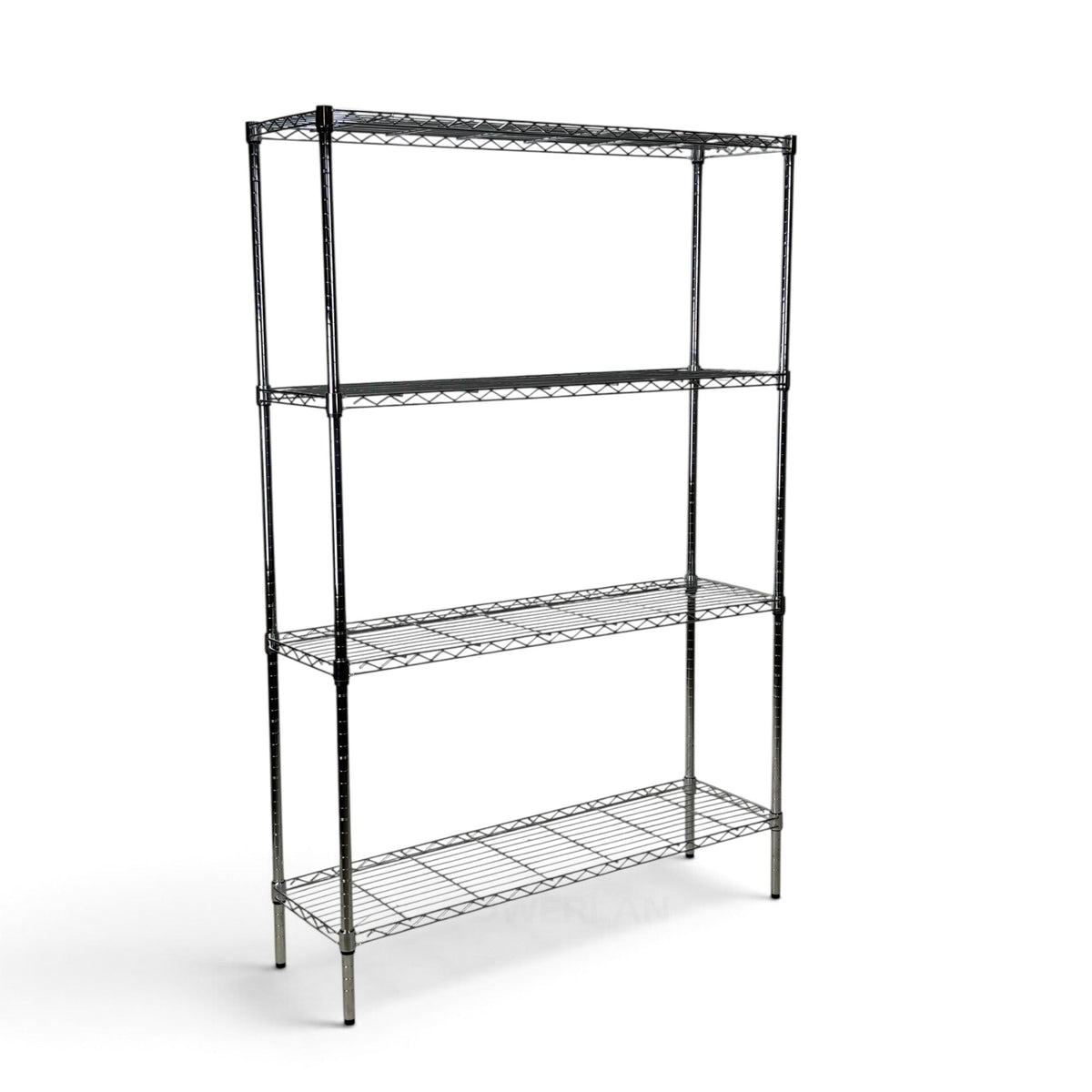 Metallika Scaffale Modulare in Acciaio Cromato 122 × 35 × H 182 cm, 4 Ripiani